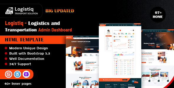 Logistiq - Logistics and  Transportation Admin Dashboard HTML5 Template