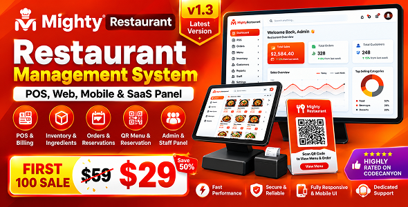 Mighty Restaurant - Restaurant Management System SAAS