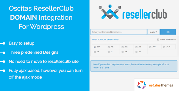 osCitas - ResellerClub Domain Registration Integration Kit
