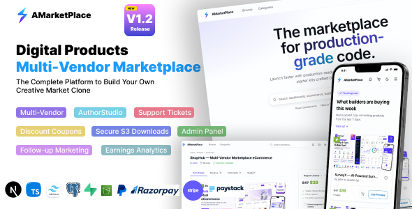 AMarketPlace – Multi-Vendor Digital Marketplace SaaS | Codecanyon clone