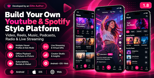 DTTube – Video, Reels, Music, Podcast & Live Streaming Flutter App + NextJS Website + Laravel Admin