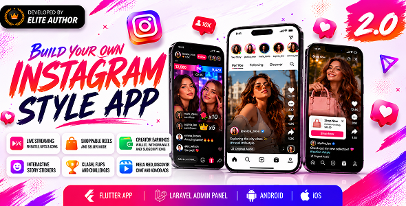 DTTrends - TikTok Clone Flutter App with Live, Reels, Chat & Laravel Admin + Next.js Website