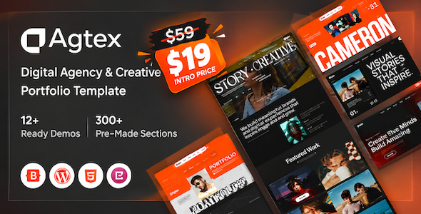Agtex – Digital Agency & Portfolio WordPress Theme