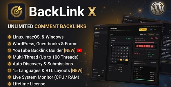 BackLink X | AI-Powered Comment Guestbook and YouTube Backlink Builder
