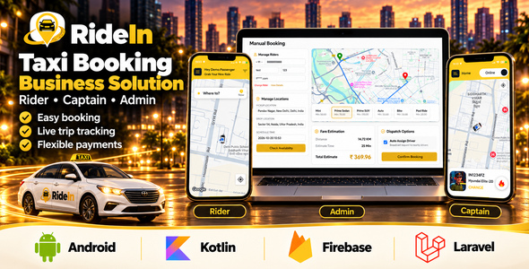 RideIn Taxi App- Android Taxi Booking App With Admin Panel