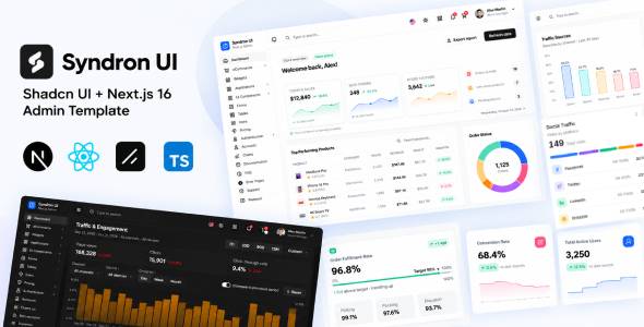 Syndron - Shadcn UI + Next.js 16 Admin Dashboard Template