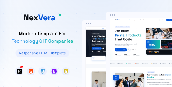 NexVera – Technology & IT Solutions HTML & Next.js Template