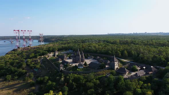 Cossack Settlement Zaporizhzhya Sich on the Island of Khortytsya