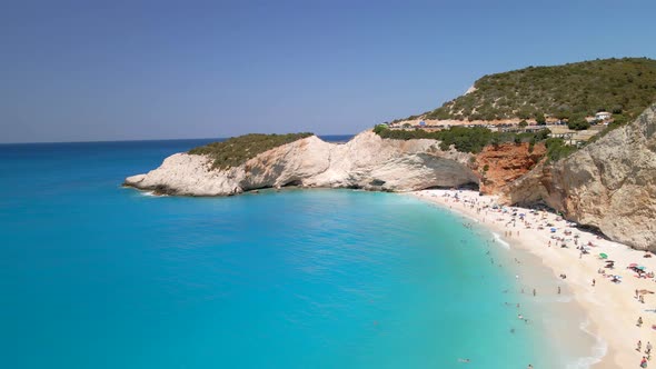 Aerial View of Porto Katsiki Beach Greece Vacation