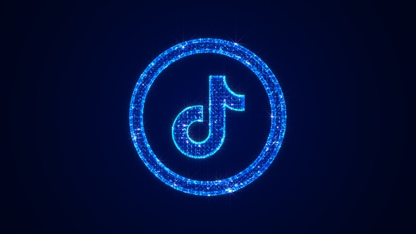 Social Media Tik Tok Icon Hologram