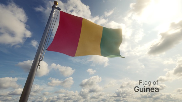 Guinea Flag on a Flagpole