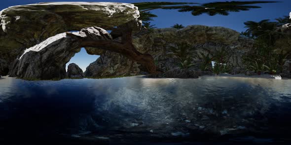 VR 360 Cave Paradise Blue Sea and Sky alt