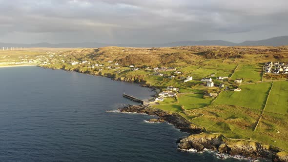 Aerial View of Portnoo Harbour in County Donegal Ireland