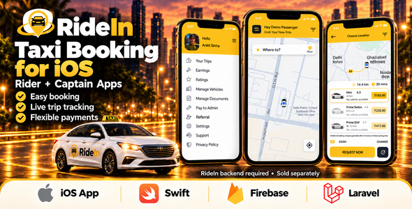 RideIn Taxi App- iOS Taxi Booking App
