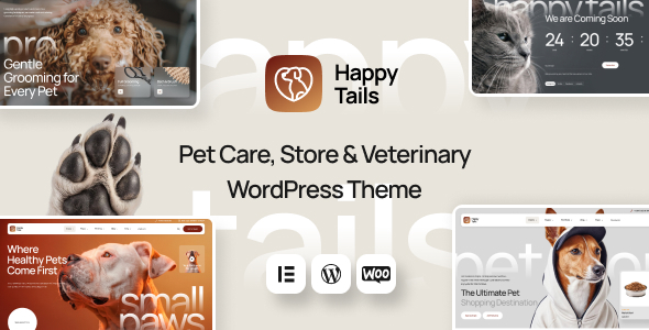 HappyTails – Pet Care Store & Veterinary WordPress Theme