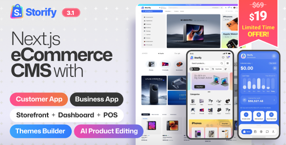 Storify – eCommerce CMS, POS, Multivendor eCommerce Marketplace, React Native Mobile App