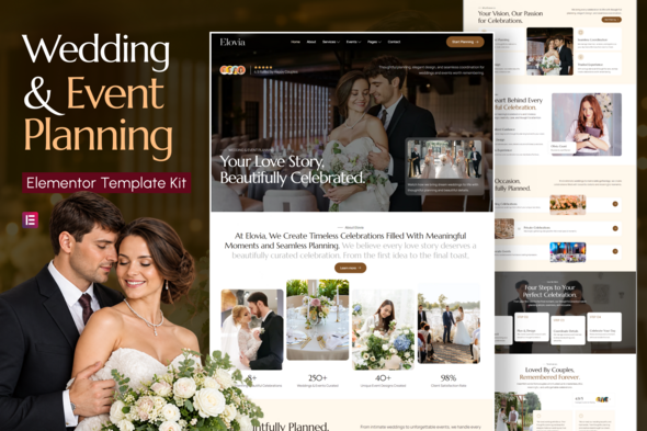 Elovia - Wedding & Event Planning Elementor Template Kit
