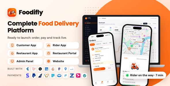 Foodifly | Food Delivery Platform with Customer, Rider and Restaurant Apps