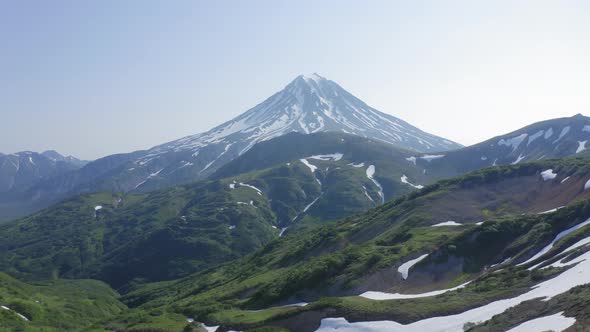 Beautiful Mountain Landscape of Vilyuchinsky Volcano at Sunny Day