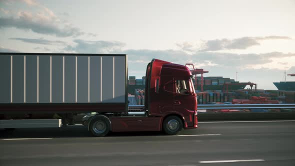 Cargo Truck With White Trailer