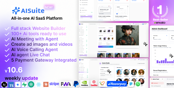 AI Suite – All-In-One SaaS AI Website Builder, AI Live Chat, AI Image, AI Video Generator, Gemini AI