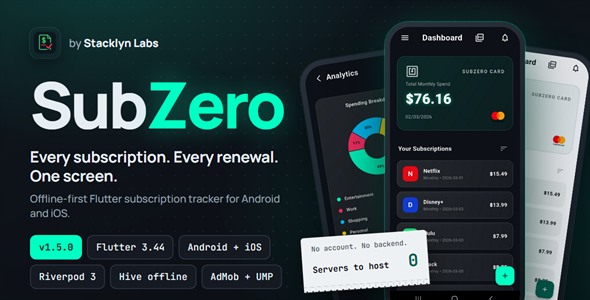 SubZero - Offline Subscription Manager and Expense Tracker