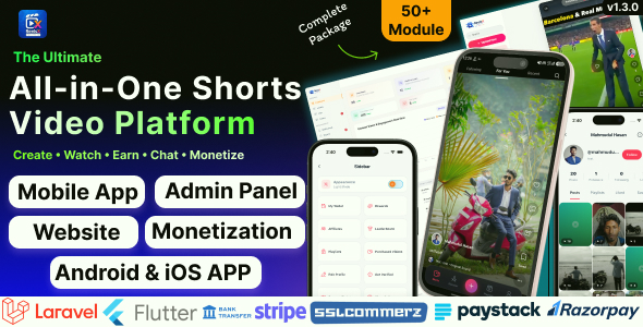 ReelsX | Ultimate Shorts Video Sharing & Monetization Platform Full Application