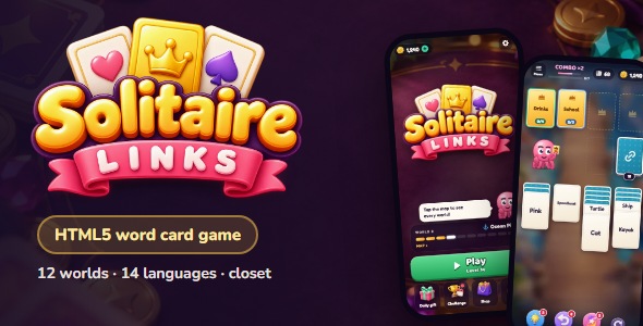 Solitaire Links | HTML5 Word Card Game With 12 Worlds