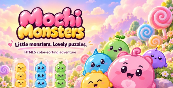 Mochi Monsters | HTML5 Color Sort Puzzle Game With Endless Mode