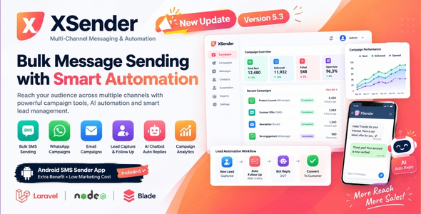 XSender - Email Marketing, SMS Marketing and WhatsApp Marketing Application [SAAS]
