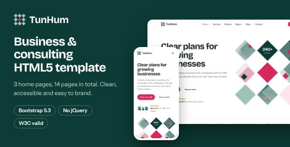 TunHum - Multipurpose Business & Consulting HTML5 Template