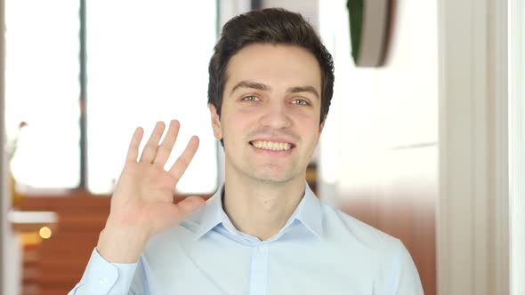 Hello by Man, Indoor Waving Hand