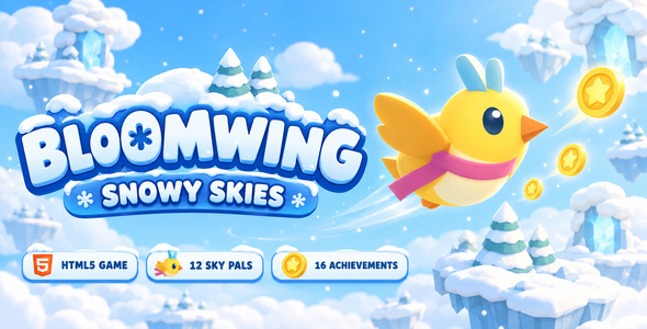 Bloomwing Snowy Skies | 3D Isometric HTML5 Flying Game