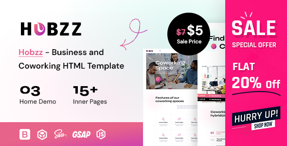 Hobzz - Business and Coworking HTML Template