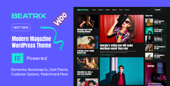 Beatrix - Modern Magazine Bootstrap Template