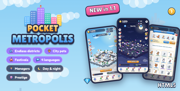 Pocket Metropolis | Idle City Builder HTML5 Game