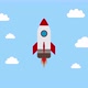 Rocket flying on the sky, start up concept. - VideoHive Item for Sale