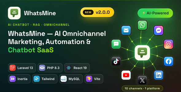 WhatsMine — AI Omnichannel Marketing, Automation & Chatbot SaaS (WhatsApp, Messenger, SMS & Email)