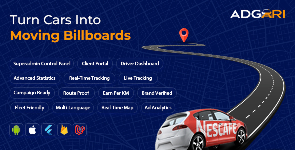 Branding & Advertising- Moving Billboard Flutter And Web Application