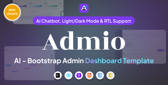 Admio - AI Multipurpose Bootstrap 5 Admin Dashboard Template + RTL