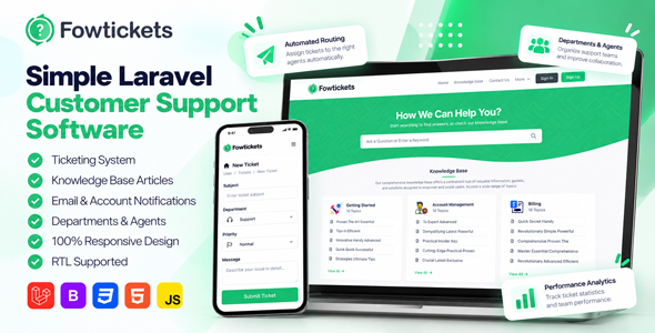 Fowtickets - Simple Customer Support Software With Ticketing System And Knowledge Base