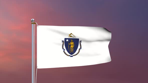Massachusetts Flag 4k