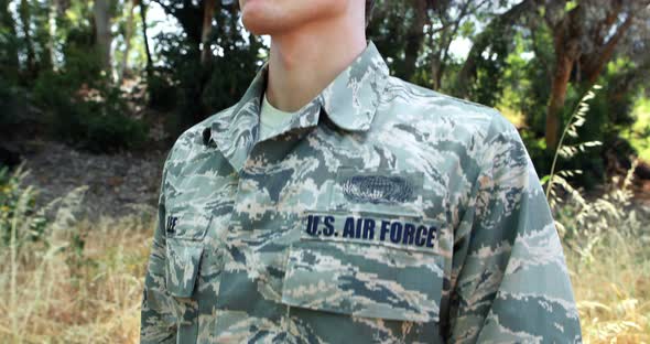 Military soldier saluting