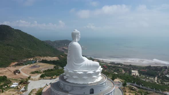 Aerial view of the sitting Buddha statue in Binh Dinh - Vietnam