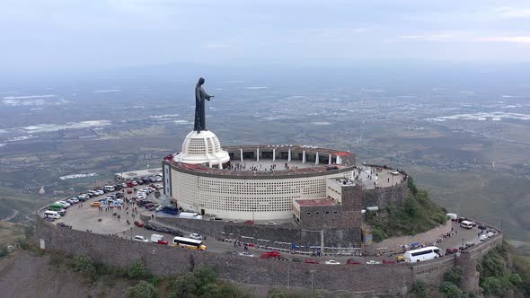 Aerial: Cristo Rey in beautiful Mexico, drone view