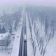 Aerial view of small town in snowfall. Blizzard. Snowstorm. - VideoHive Item for Sale