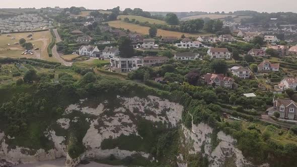 Township of Beer, United Kingdom. Aerial view of building and surrounding area.