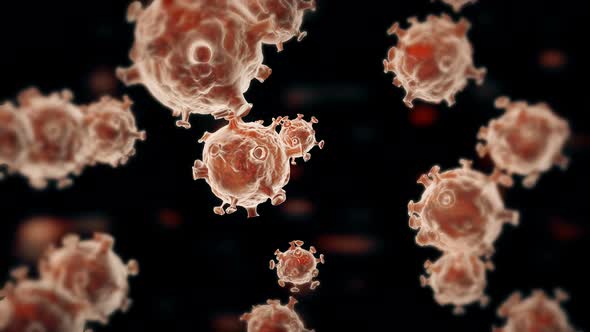 Coronavirus in action 3D animation