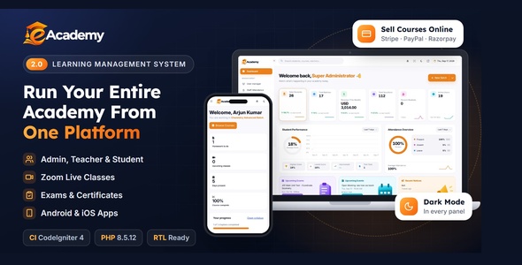 Online Learning Management System With Live Streaming & Web