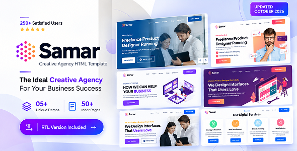 Samar | Creative Agency Bootstrap Template + RTL